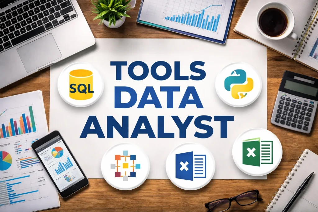 Tools Data Analyst seperti SQL Python Tableau dan Excel untuk analisis data